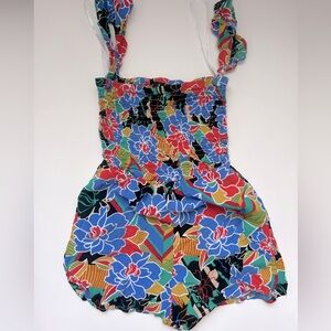 Lulus off the shoulder floral romper - S